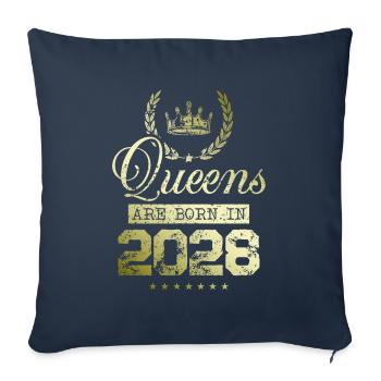 Queens born in 2028 - Sofa pillowcase 17,3'' x 17,3'' (45 x 45 cm) - navy - Front
