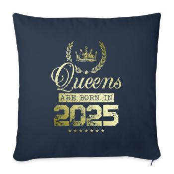 Queens born in 2025 - Sofa pillowcase 17,3'' x 17,3'' (45 x 45 cm) - navy - Front