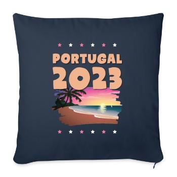Portugal 2023 - Housse de coussin décorative 45 x 45 cm - bleu marine - Devant