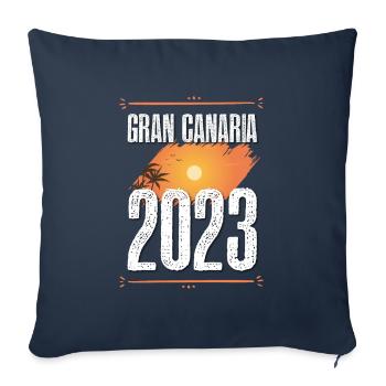 Grande Canarie 2023 (Garantie du prix le plus bas) - Housse de coussin décorative 45 x 45 cm - bleu marine - Devant