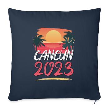 Cancun 2023 - Housse de coussin décorative 45 x 45 cm - bleu marine - Devant