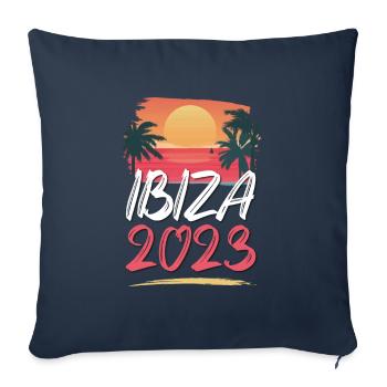 Ibiza 2023 - Housse de coussin décorative 45 x 45 cm - bleu marine - Devant