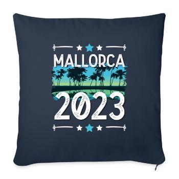 Majorque 2023 - Housse de coussin décorative 45 x 45 cm - bleu marine - Devant