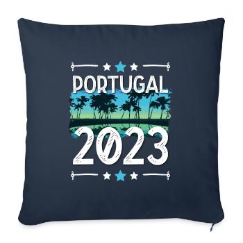 Portugal 2023 - Housse de coussin décorative 45 x 45 cm - bleu marine - Devant