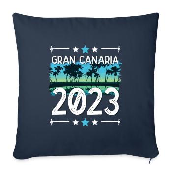 Grande Canarie 2023 (Garantie du prix le plus bas) - Housse de coussin décorative 45 x 45 cm - bleu marine - Devant