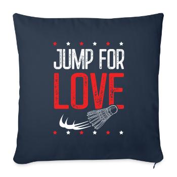 Badminton Love - Sofa pillowcase 17,3'' x 17,3'' (45 x 45 cm) - navy - Front