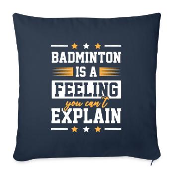 Badminton Sports - Housse de coussin décorative 45 x 45 cm - bleu marine - Devant