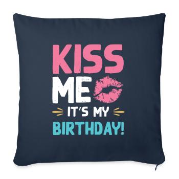 Anniversaire de Kiss Me - Housse de coussin décorative 45 x 45 cm - bleu marine - Devant