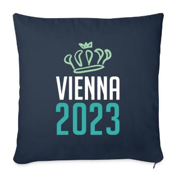 Vienne 2023 Wien Krone - Housse de coussin décorative 45 x 45 cm - bleu marine - Devant