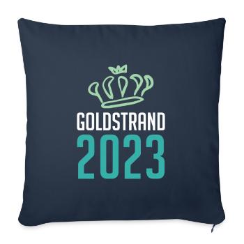 Sables d’or 2023 Couronne - Housse de coussin décorative 45 x 45 cm - bleu marine - Devant