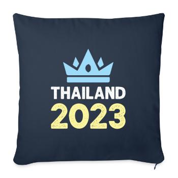 Thaïlande 2023 Krone - Housse de coussin décorative 45 x 45 cm - bleu marine - Devant