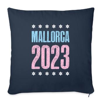 Majorque 2023 - Housse de coussin décorative 45 x 45 cm - bleu marine - Devant