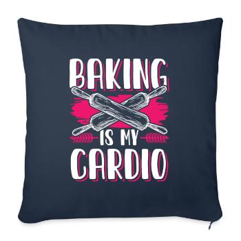 Cuisson cardio - Housse de coussin décorative 45 x 45 cm - bleu marine - Devant
