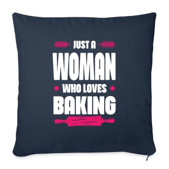 Woman loves baking - Sofa pillowcase 17,3'' x 17,3'' (45 x 45 cm) - navy - Front