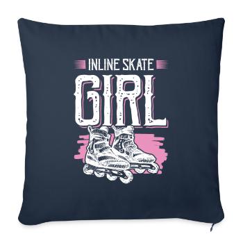 Skate Inline Girls - Housse de coussin décorative 45 x 45 cm - bleu marine - Devant