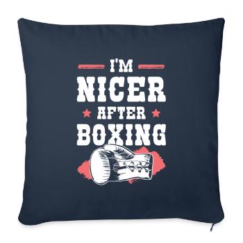 Boxe boxeuse - Housse de coussin décorative 45 x 45 cm - bleu marine - Devant