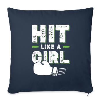 Boxer Girl - Housse de coussin décorative 45 x 45 cm - bleu marine - Devant