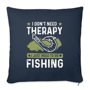 Thérapie de pêche - Housse de coussin décorative 45 x 45 cm - bleu marine - Devant