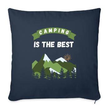 Campingis le meilleur - Design - Housse de coussin décorative 45 x 45 cm - bleu marine - Devant