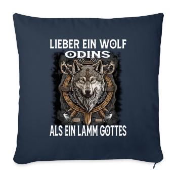 Lieber ein Wolf odins als ein Lamm Gottes - Sofakissenbezug 45 x 45 cm - Navy - Vorne