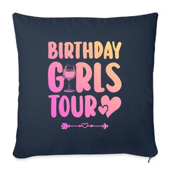 Équipe de fête d’anniversaire - Housse de coussin décorative 45 x 45 cm - bleu marine - Devant