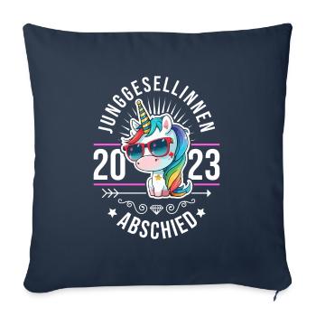 Junggesellinnen Abschied 2023 Einhorn - Sofakissenbezug 45 x 45 cm - Navy - Vorne