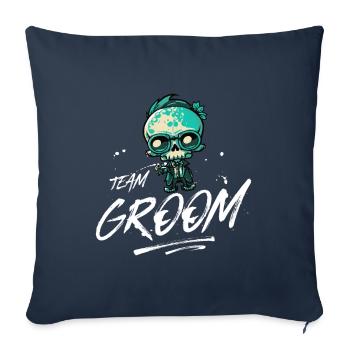 Team Groom Wedding Skeleton - Housse de coussin décorative 45 x 45 cm - bleu marine - Devant
