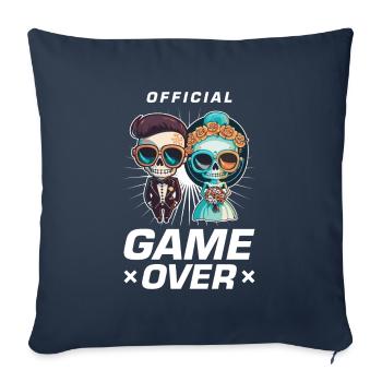 Jeu de couple de mariage sur le couple de mariage Jga - Housse de coussin décorative 45 x 45 cm - bleu marine - Devant