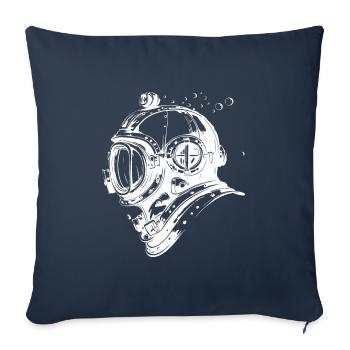 Diving Helmet Diving Apnea Vintage - Sofa pillowcase 17,3'' x 17,3'' (45 x 45 cm) - navy - Front