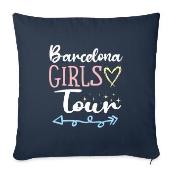 Barcelona Girls Tour - Housse de coussin décorative 45 x 45 cm - bleu marine - Devant