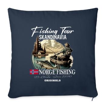 Norway fishing Norway Flag - Sofa pillowcase 17,3'' x 17,3'' (45 x 45 cm) - navy - Front