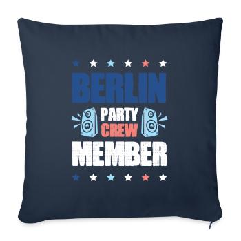 Berlin Party Crew - Housse de coussin décorative 45 x 45 cm - bleu marine - Devant