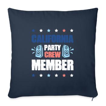 Équipe de fête en Californie - Housse de coussin décorative 45 x 45 cm - bleu marine - Devant