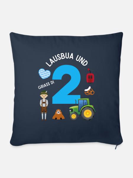 Lausbua und 2 - Sofakissenbezug 45 x 45 cm - Navy