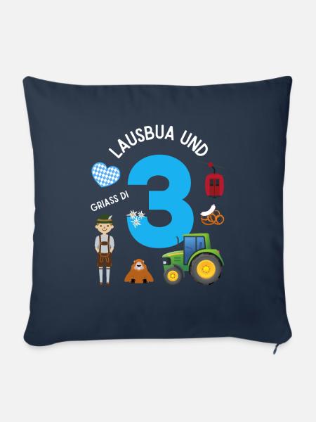 Lausbua und 3 - Sofakissenbezug 45 x 45 cm - Navy