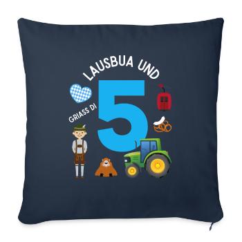 Lausbua und 5 - Sofakissenbezug 45 x 45 cm - Navy - Vorne