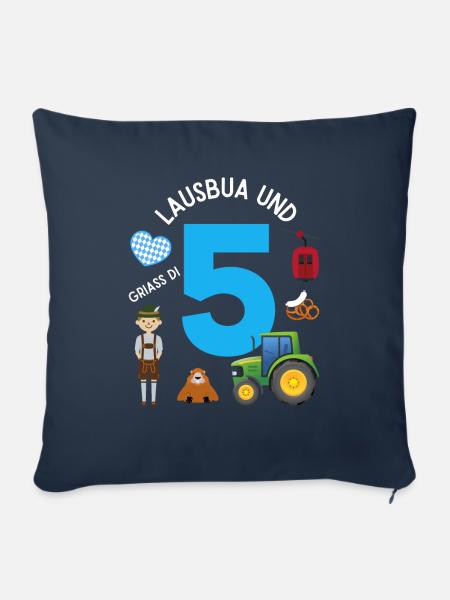 Lausbua und 5 - Sofakissenbezug 45 x 45 cm - Navy