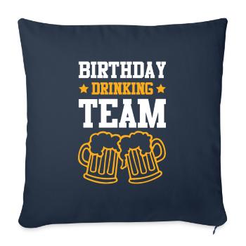 Équipe de consommation d’anniversaire - Housse de coussin décorative 45 x 45 cm - bleu marine - Devant
