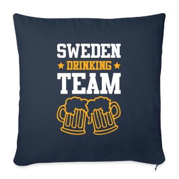 Suède Équipe de consommation d’alcool - Housse de coussin décorative 45 x 45 cm - bleu marine - Devant