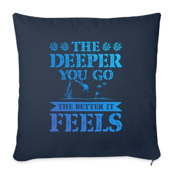 Plongée drôle de dicton - Housse de coussin décorative 45 x 45 cm - bleu marine - Devant