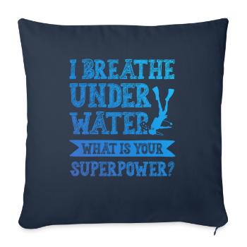 Superpuissance de plongée - Housse de coussin décorative 45 x 45 cm - bleu marine - Devant