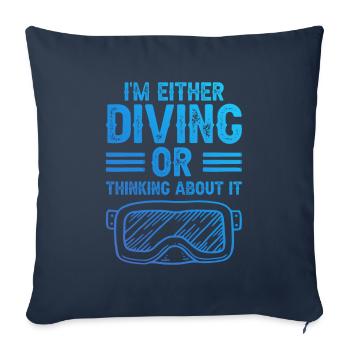 Diving scuba diving - Sofa pillowcase 17,3'' x 17,3'' (45 x 45 cm) - navy - Front