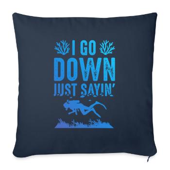 Plongée drôle de dicton - Housse de coussin décorative 45 x 45 cm - bleu marine - Devant