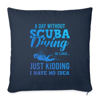 Diving scuba diving - Sofa pillowcase 17,3'' x 17,3'' (45 x 45 cm) - navy - Front