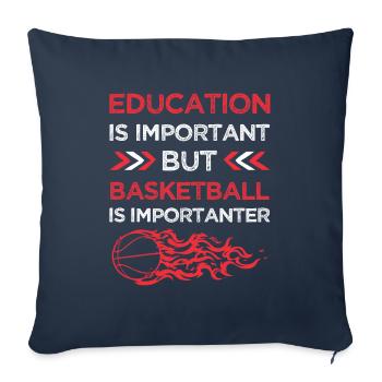 Éducation Basketball - Housse de coussin décorative 45 x 45 cm - bleu marine - Devant