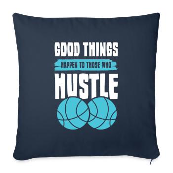 Hustle Basketball - Housse de coussin décorative 45 x 45 cm - bleu marine - Devant