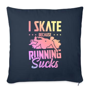 skate skating - Sofa pillowcase 17,3'' x 17,3'' (45 x 45 cm) - navy - Front