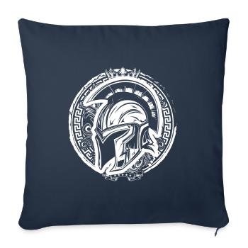 Casque spartiate Guerrier Gladiateur - Housse de coussin décorative 45 x 45 cm - bleu marine - Devant
