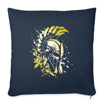 Casque Sparta Spartan Warrior Gladiator - Housse de coussin décorative 45 x 45 cm - bleu marine - Devant