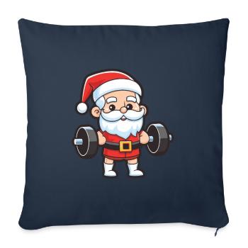 Santa Claus Dumbbell Gym Christmas - Sofa pillowcase 17,3'' x 17,3'' (45 x 45 cm) - navy - Front